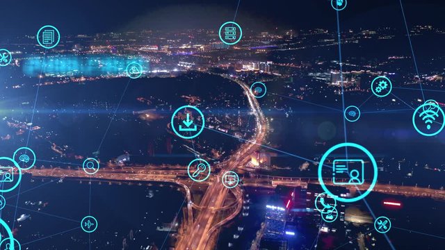 5G and AI technology, Global communication network concept