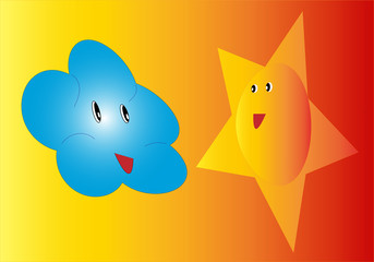 Sol y nube enfrentados por el verano contra el invierno.