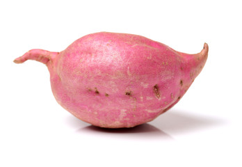 sweet potatoes on the white background