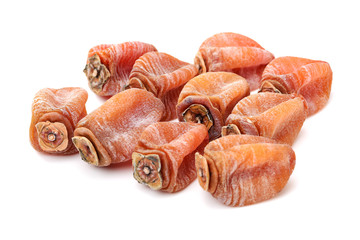 Dried persimmon on white background