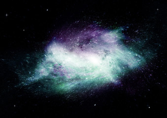 Stars, dust and gas nebula in a far galaxy