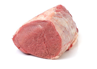 huge red meat chunk isolated over white background 