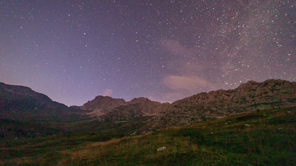 Milky way over the Canin grup in a summer night