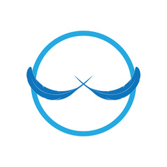 Feather pen write sign logo template app icons