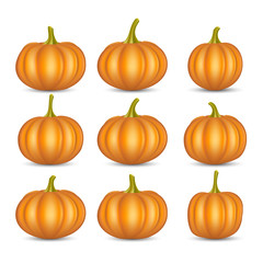Autumn vector orange pumpkins border design template for banners and thanksgiving day backgrounds. vector Pile of pumpkins frame.