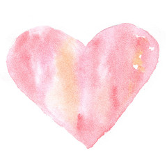 watercolor pattern with regular colorful hearts Love. Light and soft tints of pink, girlish design. Hand-painted romantic texture for packaging, wedding, birthday, Valentine's Day, mother's day