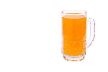 Fresh orange juice in glass isolated on white background with clipping path.