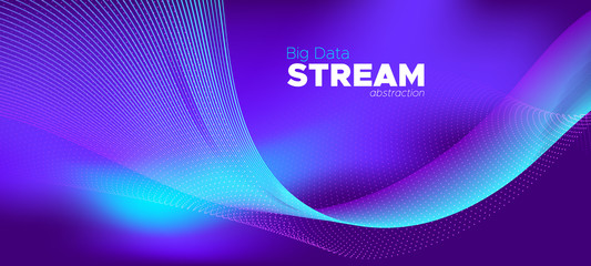 Vector Science Flyer. Matrix Big Data. Purple 