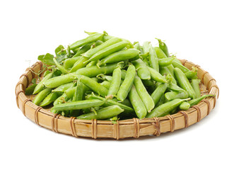 Fresh peas isolated on white background 