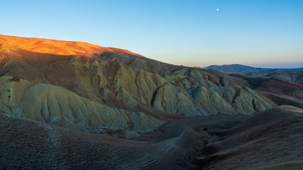 Amazing embossed mountain landscape at sunset