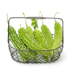 Bitter melon , Bitter gourd on white background