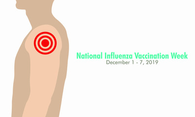 Vector illustration on the theme of National Influenza Vaccination week from December 1st to 7th.