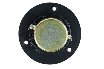 Speaker (tweeter) isolated on white background. Bottom view