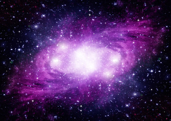 Fototapeta premium Stars, dust and gas nebula in a far galaxy