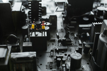 黒い破壊された街並み