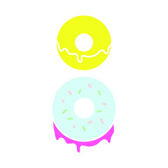 Fototapeta na wymiar Set of simple icons with donuts