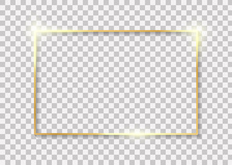 Realistic picture frame isolated on transparent background. Perfect for your presentations. Vector illustration.