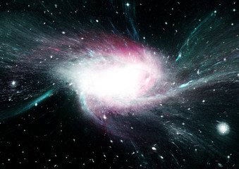 Stars, dust and gas nebula in a far galaxy