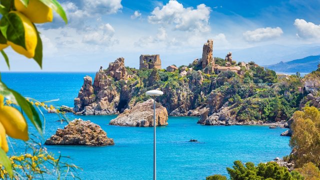 Caldura Tower is one of coastal watch towers in Cefalu located on Cape Caldura near Presidiana Harbour, Sicily, Italy.