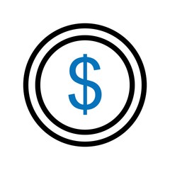Coin Icon With White Background