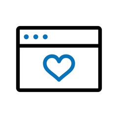 Heart Browser Icon With White Background