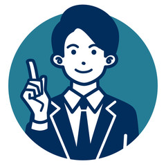 男性　スーツ　人物　人　アイコン　かわいい　顔　上半身　