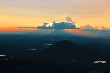 beautiful sky at the time of sunrise in landscape