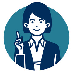 女性　スーツ　人物　人　アイコン　かわいい　顔　上半身　ショートカット　