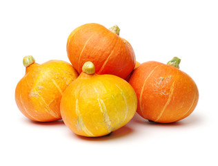 Orange pumpkin on white background 