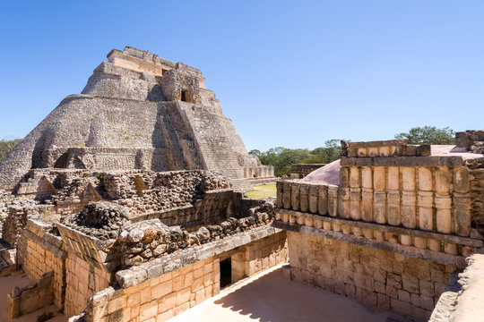 Mayan pyramid in Uxmal, Mexico 