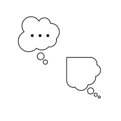 Set of simple icons with dialog box, dialog bubble