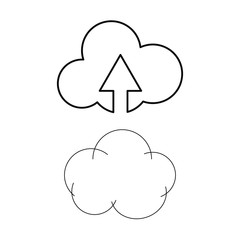 Set of simple icons with download from cloud and cloud.