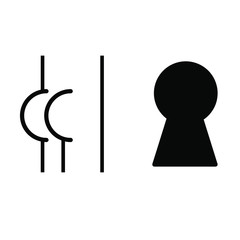 Male ass. Key hole. Set of two icons