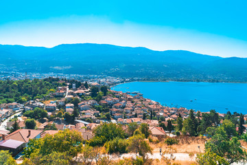 Fototapeta na wymiar Panoramic View of Ohrid in Macedonia