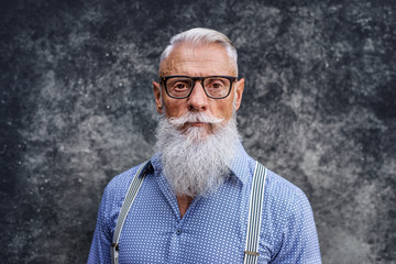 Senior hipster man portrait