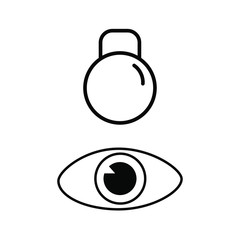  Weight icon vector. eye icon vector. Set icons
