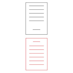 Document vector icon. White background. Set vector icons
