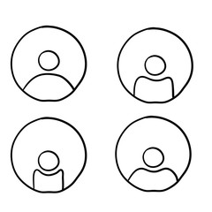 User login or authenticate icon, human person symbol.with hand drawn doodle style cartoon