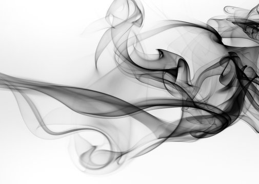 Toxic of black smoke on white background. abstract art