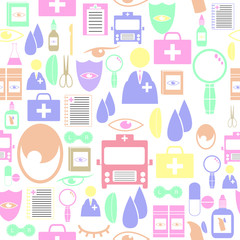 eye doctor seamless pattern background icon.