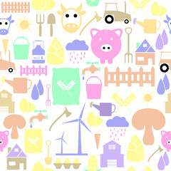 farm seamless pattern background icon.