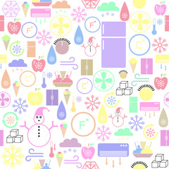 freezer seamless pattern background icon.