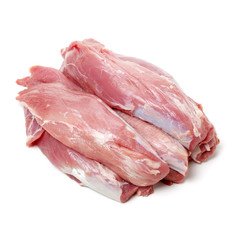 Fresh raw pork on white background
