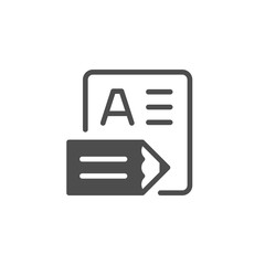 Document or contract writing glyph icon