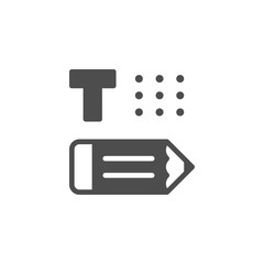 Copywriting or text content glyph icon