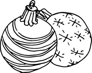 drawing Christmas symbols line graphics