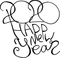 draw new year's lettering cone Christmas tree