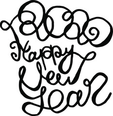 draw new year's lettering cone Christmas tree