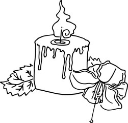 drawing Christmas symbols line graphics