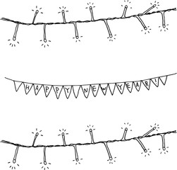 drawing Christmas symbols line graphics